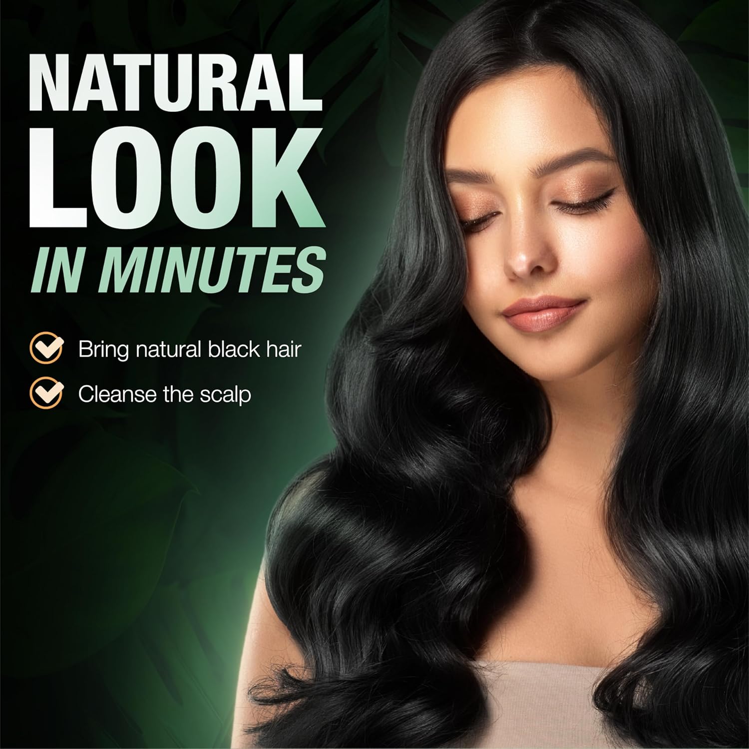 Abera Hair Dye Shampoo, Black Hair Color for Grey Hair Coverage for Women and Men, One-wash Hair Blackening Treatment with Natural Dark Color (6.76 Fl. Oz.)